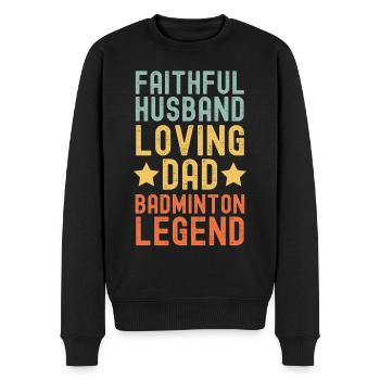 Mari Père Badminton Légende Rétro Vintage - Pull Premium bio Homme - noir - Devant - Nico (187cm)