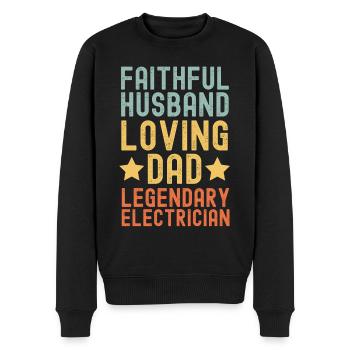 Mari Père Électricien Légende Rétro Vintage - Pull Premium bio Homme - noir - Devant - Nico (187cm)