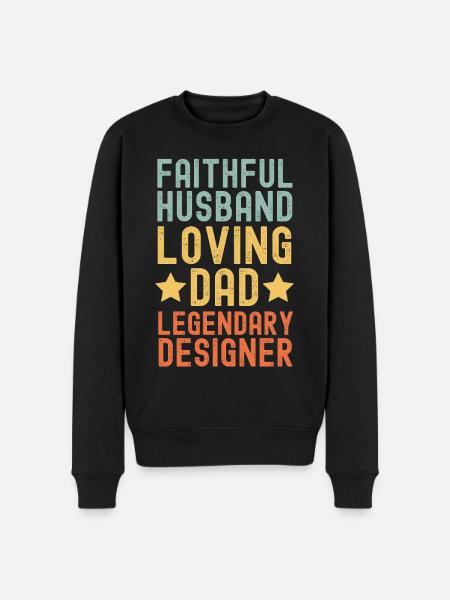 Husband Father Legendary Designer - Men's Premium Organic Jumper - black
