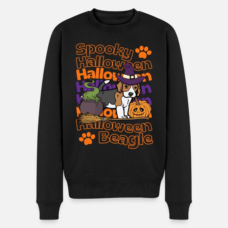 Beagle Halloween Hund Spooky Halloween Beagle - Männer Premium Bio Pullover - Schwarz