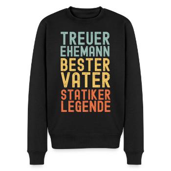 Ehemann Vater Legendärer Statiker Ingenieur - Männer Premium Bio Pullover - Schwarz - Vorne - Nico (187cm)