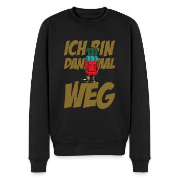 Ich bin dann mal weg - Männer Premium Bio Pullover - Schwarz - Vorne - Nico (187cm)
