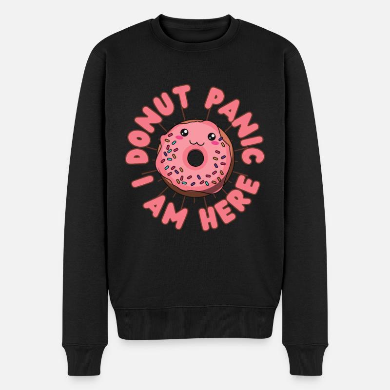 Donut panique Donut kawaii - Pull Premium bio Homme - noir