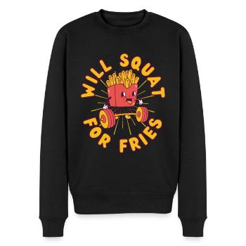 Français Strength Training Squat Fitness Fries kawaii - Pull Premium bio Homme - noir - Devant - Nico (187cm)