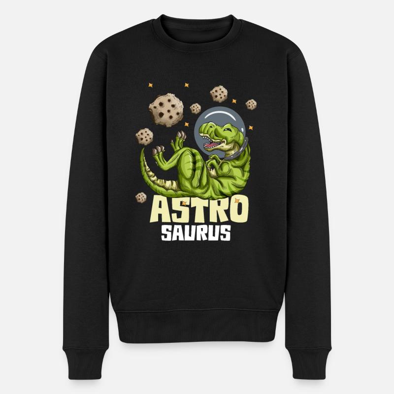 Astronaut Kinder Outfit T-Rex Astro Saurus Dino - Männer Premium Bio Pullover - Schwarz
