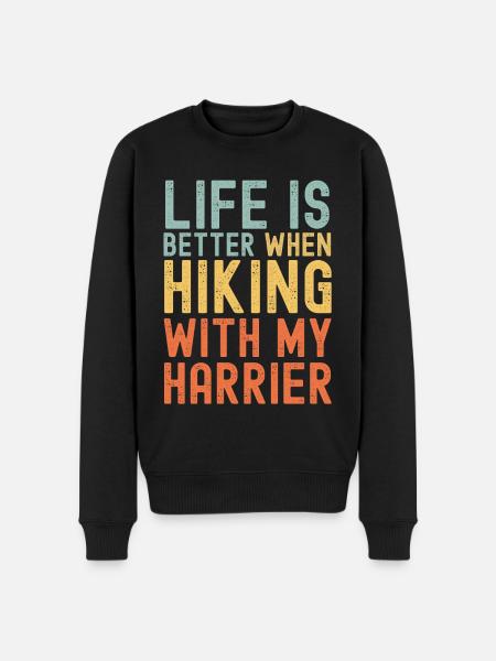 Harrier Hiking dog retro - Men's Premium Organic Jumper - black
