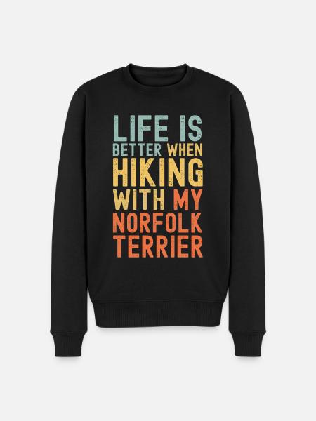 Norfolk-Terrier Hiking dog retro - Men's Premium Organic Jumper - black