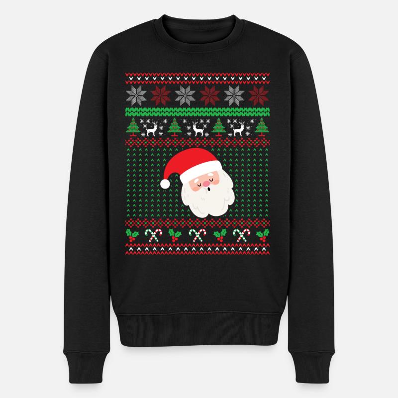 Weihnachtsmann, Weihnachtsgeschenk - Männer Premium Bio Pullover - Schwarz