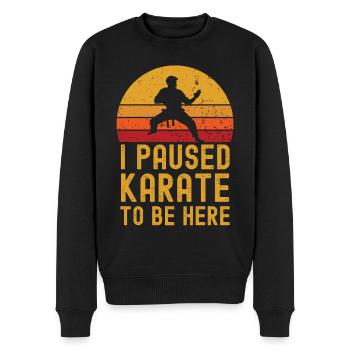 Karaté rétro vintage - Pull Premium bio Homme - noir - Devant - Nico (187cm)