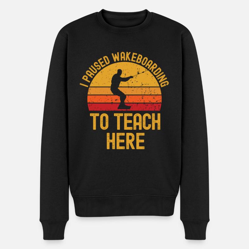 Lehrer Wakeboard retro - Männer Premium Bio Pullover - Schwarz