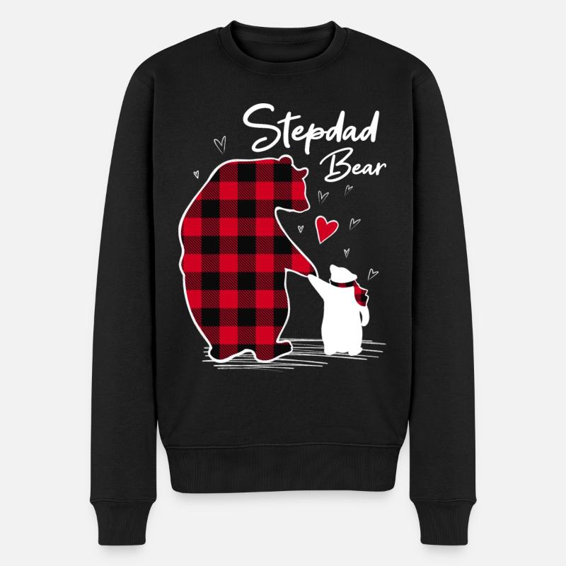 Stepdad Bear - Männer Premium Bio Pullover - Schwarz