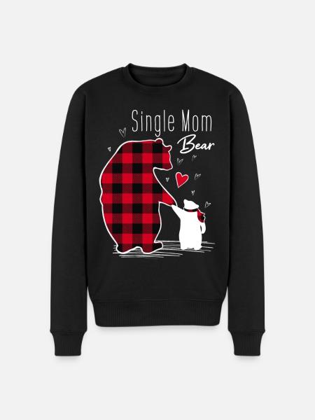 Single Mom Bear - Men's Premium Organic Jumper - black