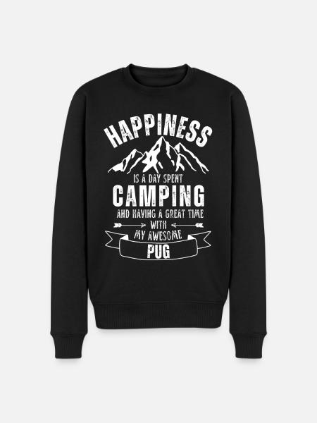 Camping und Mops - Männer Premium Bio Pullover - Schwarz