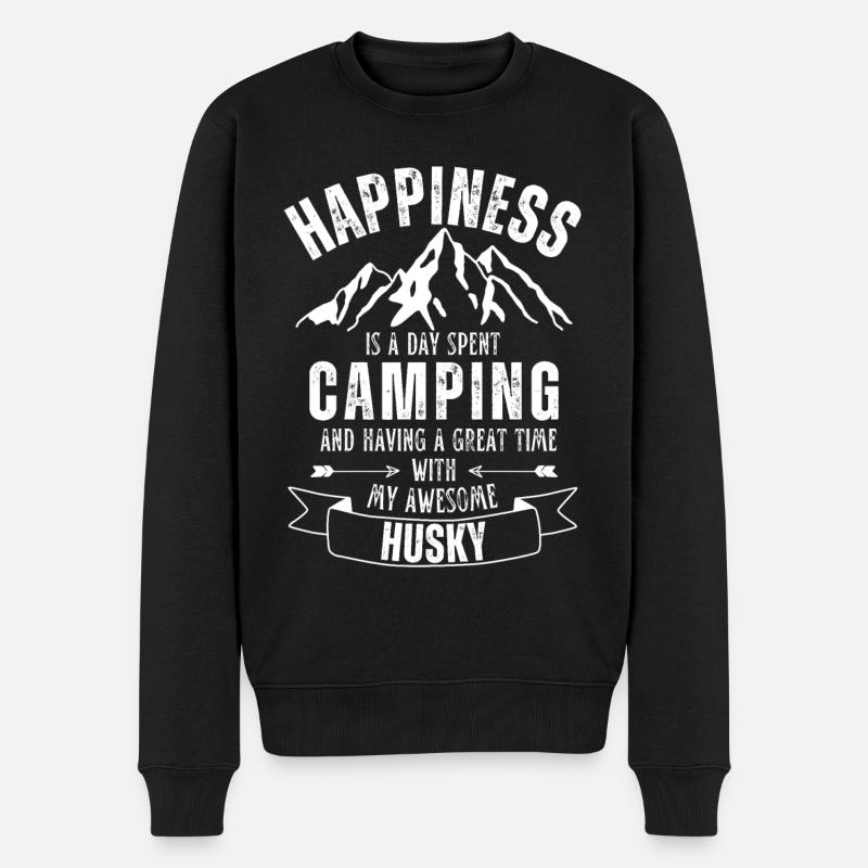 Camping et Husky - Pull Premium bio Homme - noir