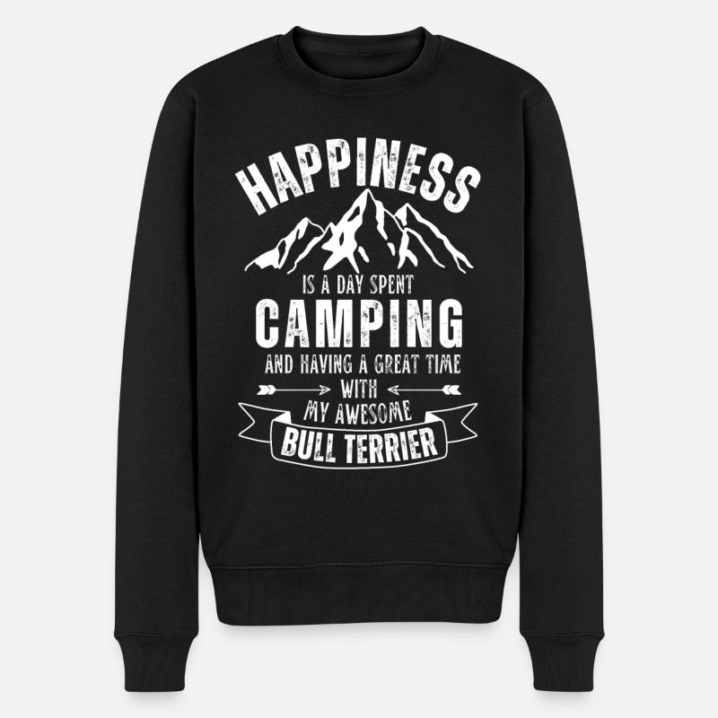 Camping et Bull Terriers - Pull Premium bio Homme - noir