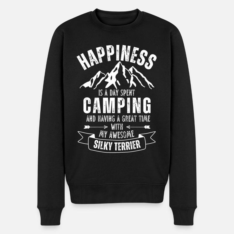 Camping et Silky-Terrier - Pull Premium bio Homme - noir