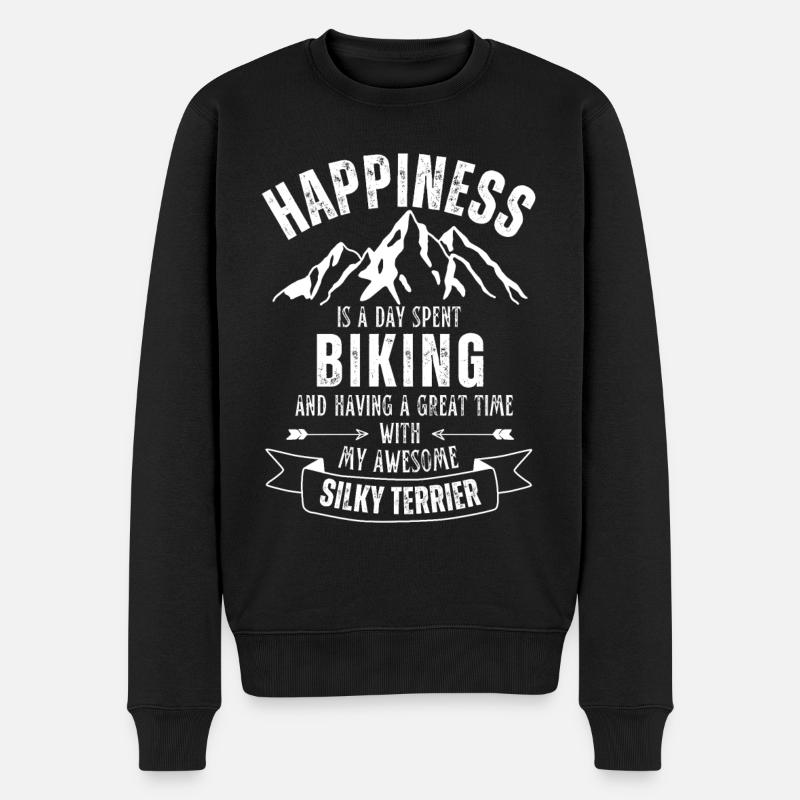 Cyclisme et Silky-Terrier - Pull Premium bio Homme - noir