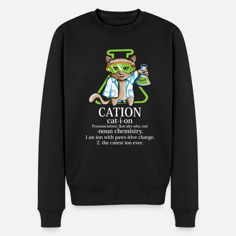 Witzige Katzen Fan Chemie Spruch Chemikant Katze - Männer Premium Bio Pullover - Schwarz
