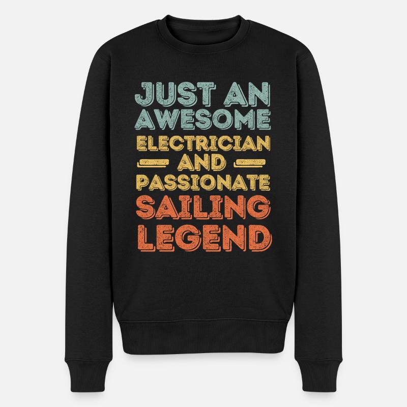 Elektriker Segeln retro - Männer Premium Bio Pullover - Schwarz