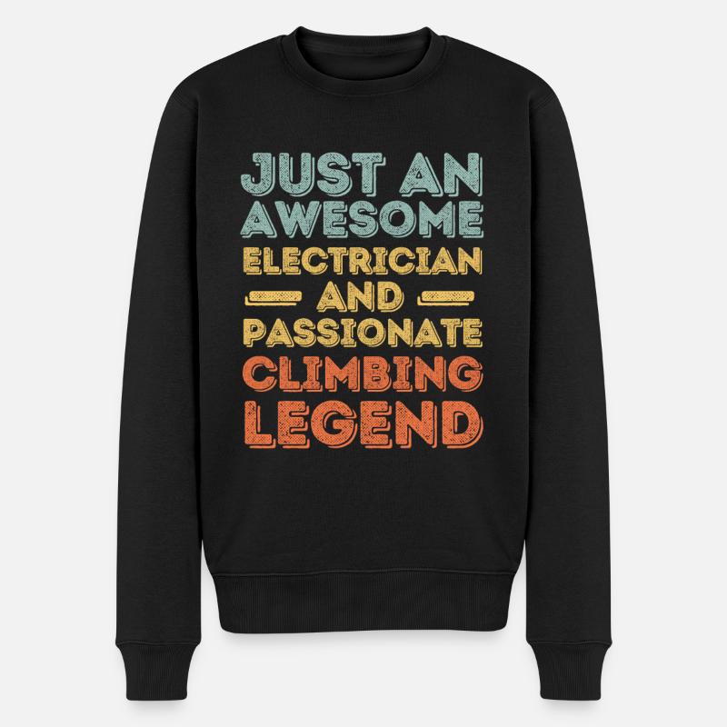 Électricien escalade rétro - Pull Premium bio Homme - noir