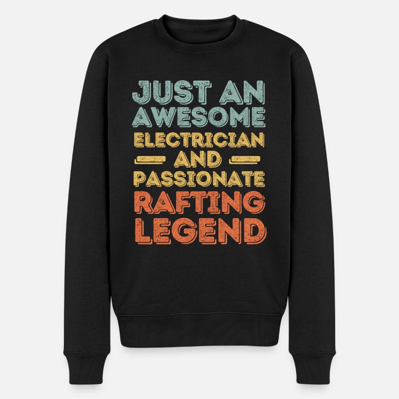 Électricien rafting rétro - Pull Premium bio Homme - noir