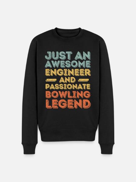 Engineer Bowling retro - Men's Premium Organic Jumper - black