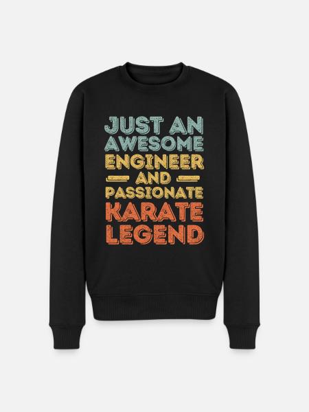 Engineer Karate retro - Men's Premium Organic Jumper - black