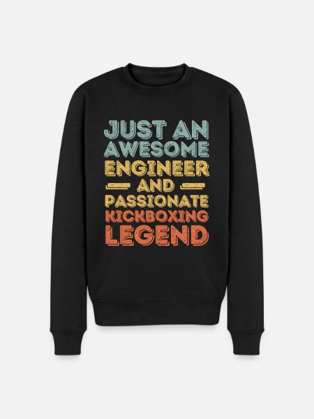 Engineer kickboxing retro - Men's Premium Organic Jumper - black