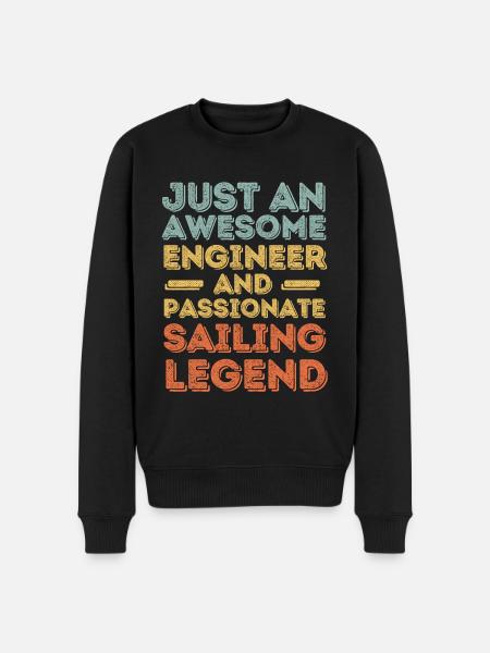Engineer sailing retro - Men's Premium Organic Jumper - black