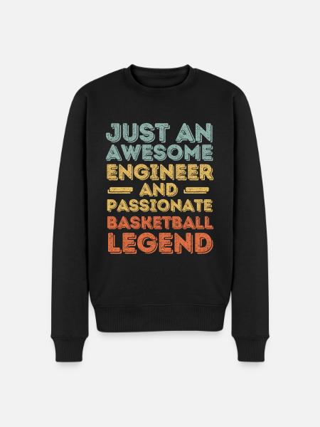 Engineer Basketball retro - Men's Premium Organic Jumper - black