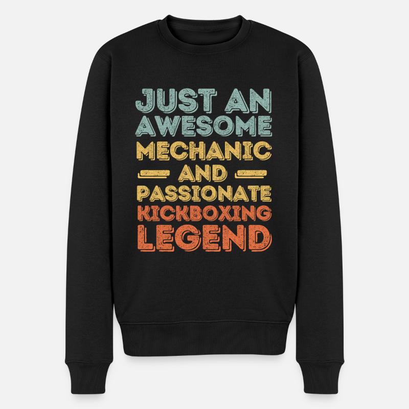 Kickboxing mécanique rétro - Pull Premium bio Homme - noir