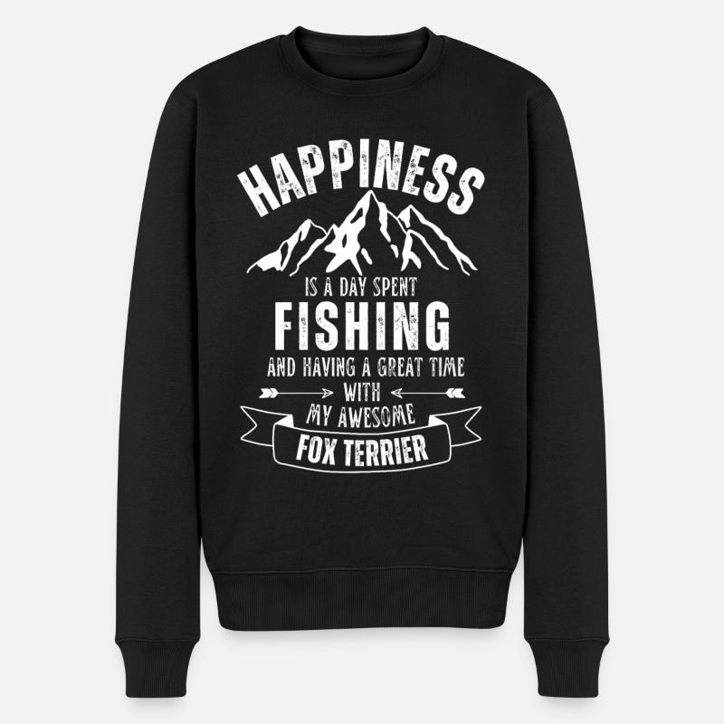 Fishing and Fox Terriers - Men's Premium Organic Jumper - black