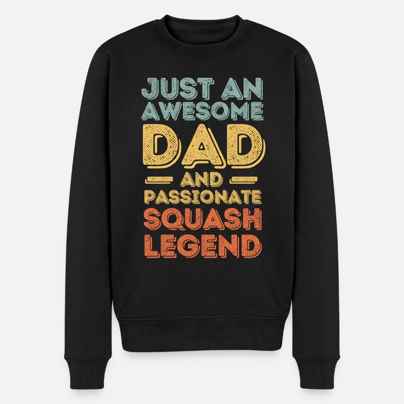 Papa Squash retro - Männer Premium Bio Pullover - Schwarz