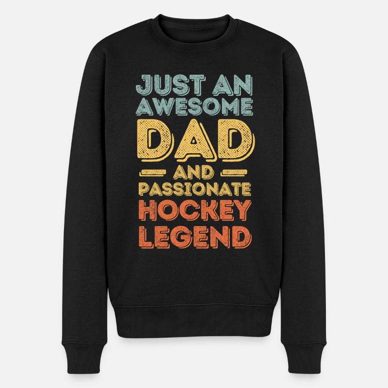 Papa hockey rétro - Pull Premium bio Homme - noir