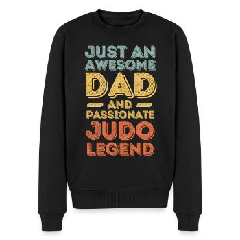 Dad Judo retro - Men's Premium Organic Jumper - black - Front - Nico (187cm)