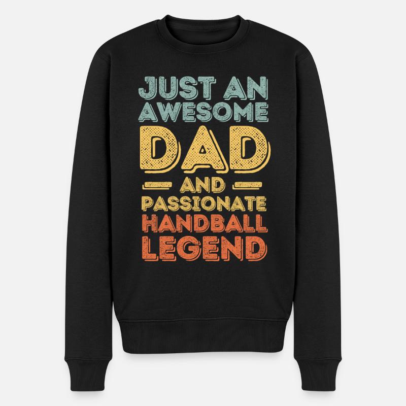 Papa Handball rétro - Pull Premium bio Homme - noir