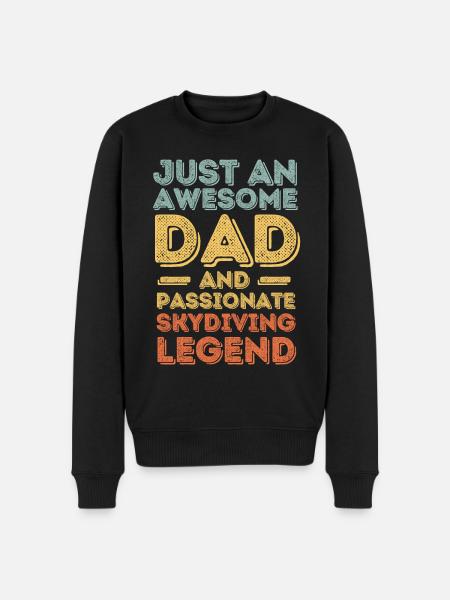 Dad skydiving retro - Men's Premium Organic Jumper - black