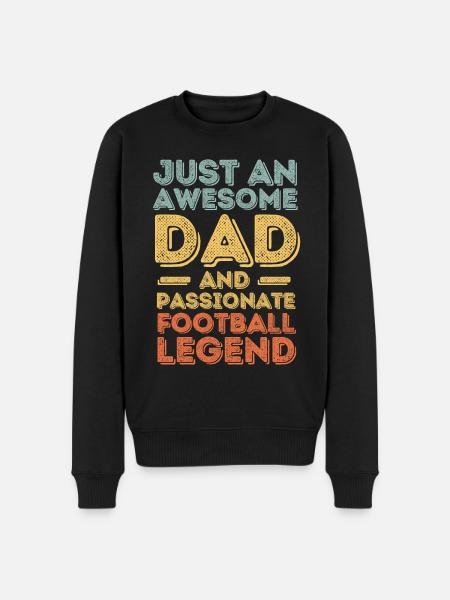 Dad soccer retro - Men's Premium Organic Jumper - black