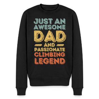 Papa Klettern retro - Männer Premium Bio Pullover - Schwarz - Vorne - Nico (187cm)