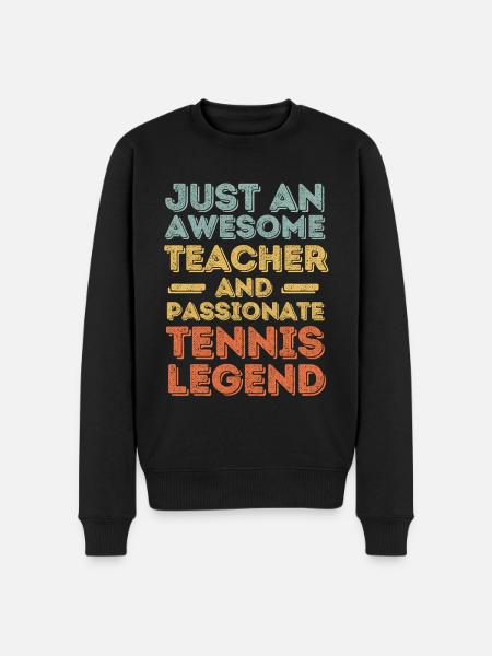 Teacher Tennis retro - Men's Premium Organic Jumper - black