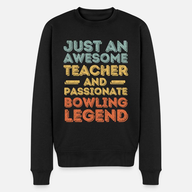 Professeur Bowling rétro - Pull Premium bio Homme - noir