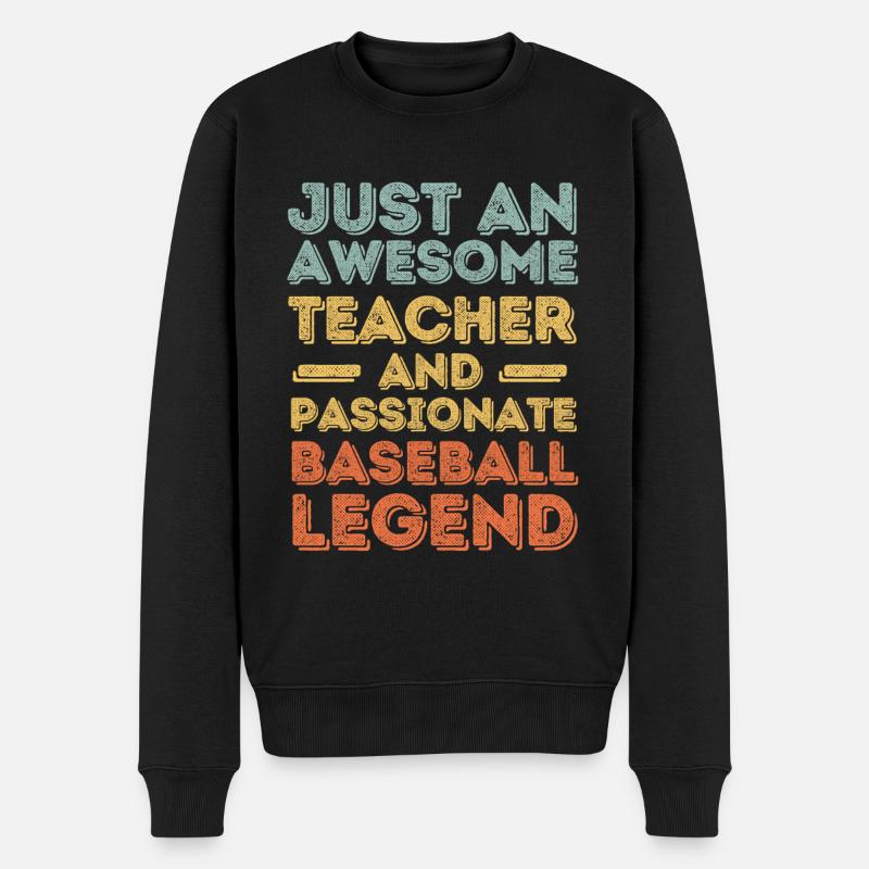 Professeur de baseball rétro - Pull Premium bio Homme - noir