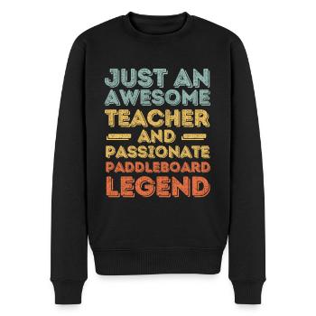 Lehrer Paddleboard retro - Männer Premium Bio Pullover - Schwarz - Vorne - Nico (187cm)