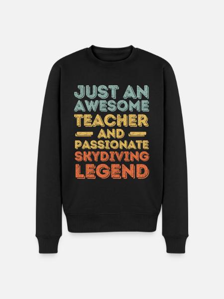 Teacher skydiving retro - Men's Premium Organic Jumper - black
