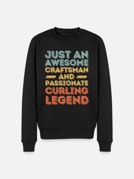 Craftsman Curling retro - Men's Premium Organic Jumper - black