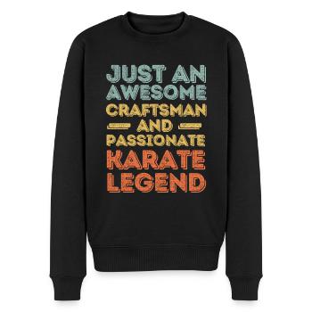 Karaté Artisan rétro - Pull Premium bio Homme - noir - Devant - Nico (187cm)