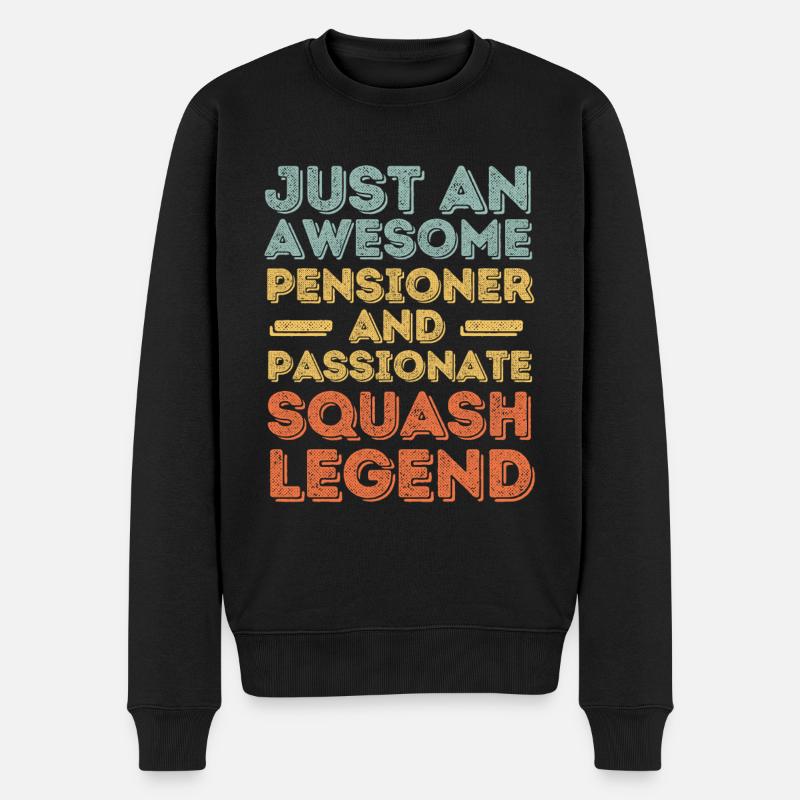 Rentner Squash retro - Männer Premium Bio Pullover - Schwarz