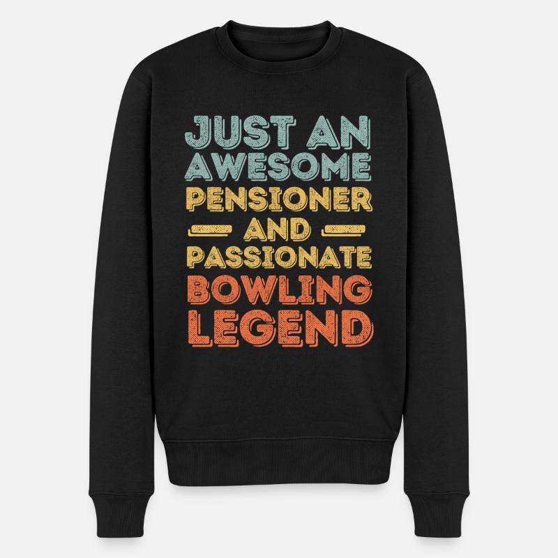 Retraité Bowling rétro - Pull Premium bio Homme - noir