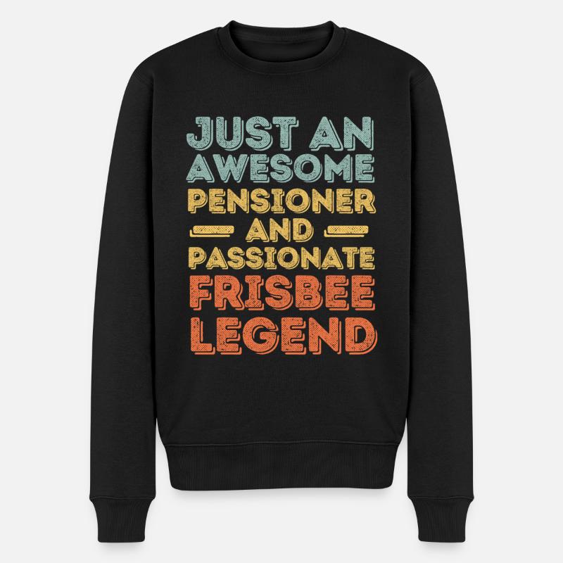 Frisbee retraité rétro - Pull Premium bio Homme - noir