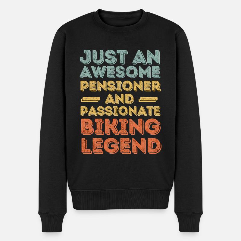 Retraités à vélo rétro - Pull Premium bio Homme - noir